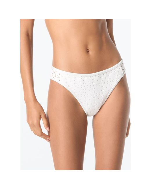 MICHAEL Michael Kors White High Leg Bikini Bottom