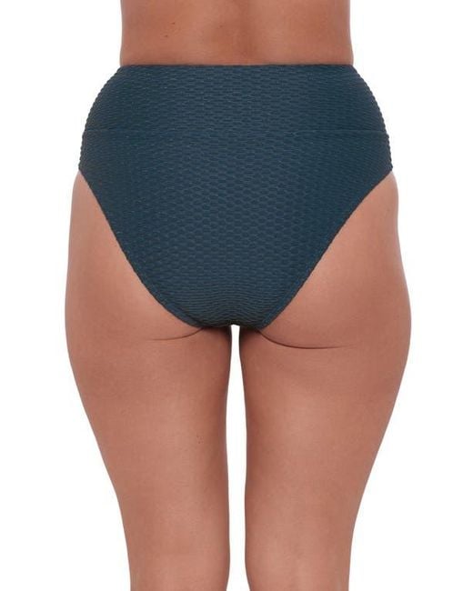 S3 Blue Ultra High Waist Banded Swim Bottoms