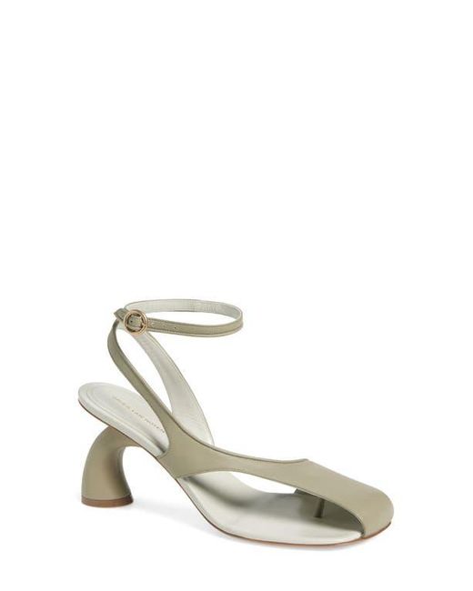 Dries Van Noten Metallic Virgo Ankle Strap Asymmetric Sandal