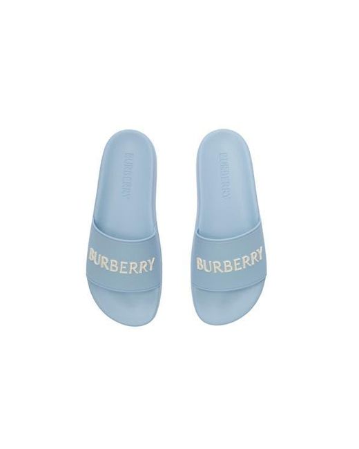 Burberry Blue Logo Slides