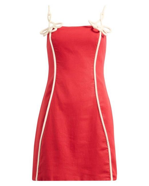 Farm Rio Red Contrast Piping Sundress