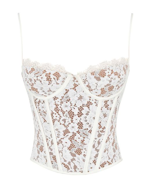 House Of Cb Floral Lace Underwire Corset Camisole in White | Lyst