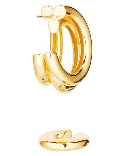 Rabanne Metallic Triple Loop Hoop Earrings & Ear Cuff Set