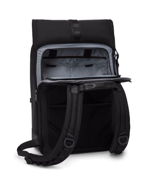 Tumi Black Surveillance Front Flap Backpack