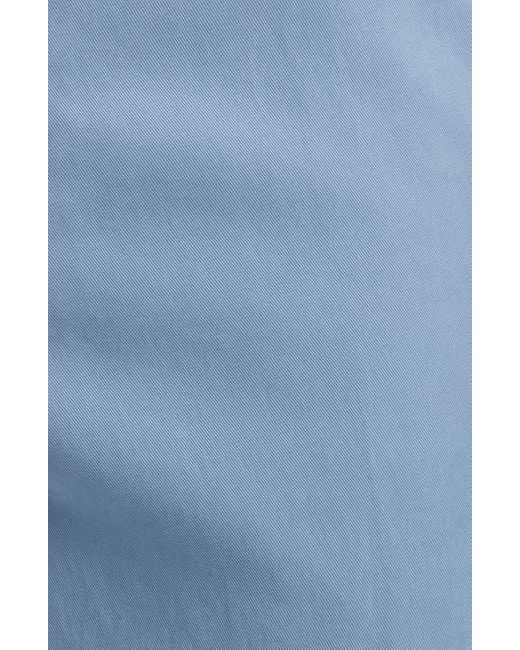 Canali Blue Regular Fit Flat Front Comfort Twill Pants for men