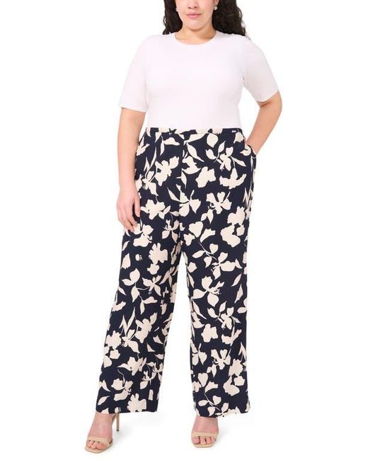 Halogen® Black Floral Wide Leg Pants