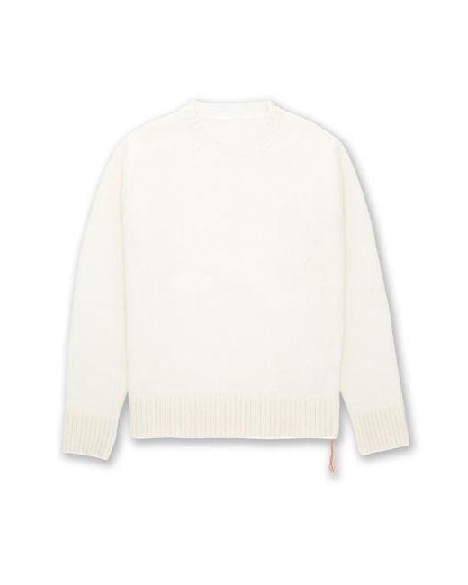 Fortela White Skipper Merino Wool Crewneck Sweater for men