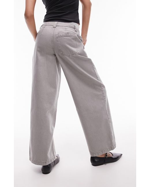 TOPSHOP Gray Boxer Waistband Cotton Pants