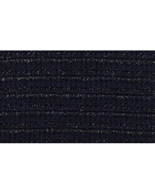 St. John Blue Stripe Metallic Tweed Pencil Skirt