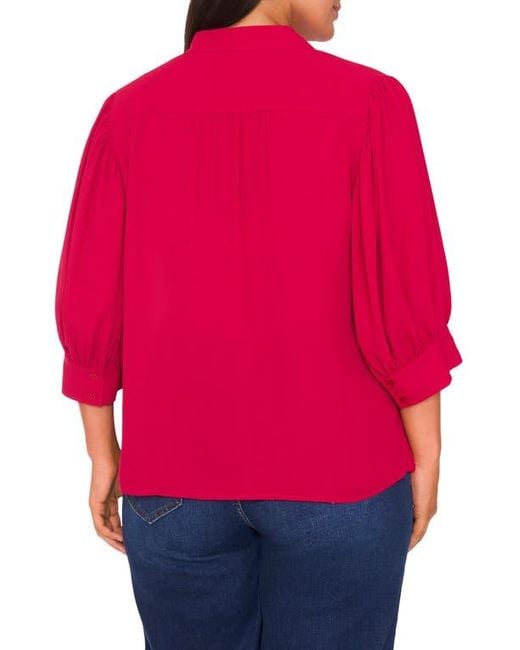 Cece Red Hidden Placket Shirt