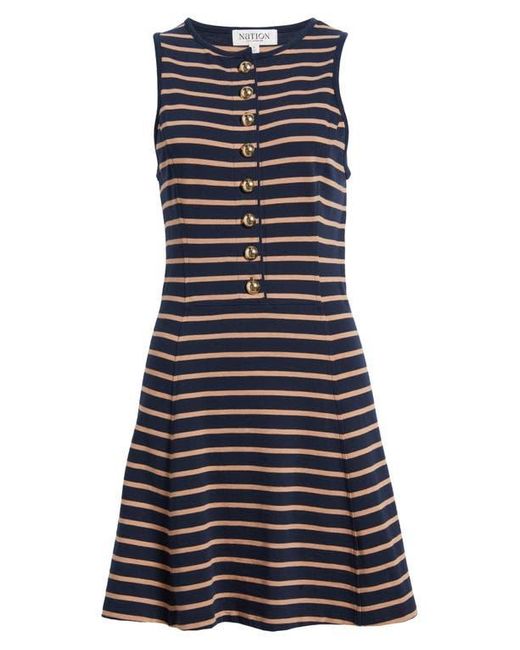 Nation Ltd Black Jayna Stripe Sleeveless Fit & Flare Minidress