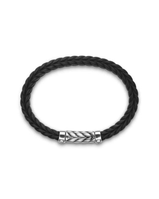 David Yurman Black Chevron Station Rubber Bracelet for men