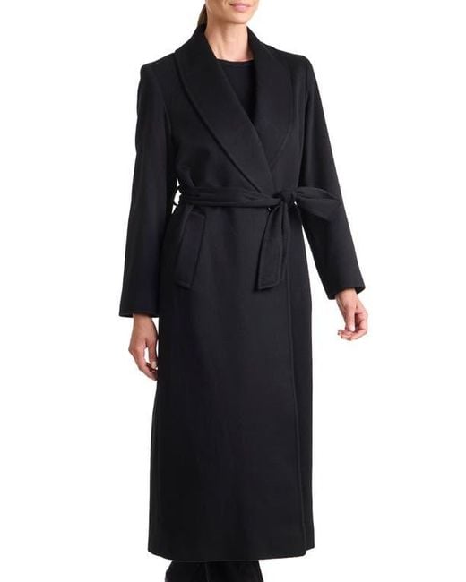 Sofiacashmere Black Cashmere Wrap Coat