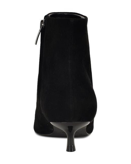 Nine West Black Turrel Pointed Toe Kitten Heel Bootie