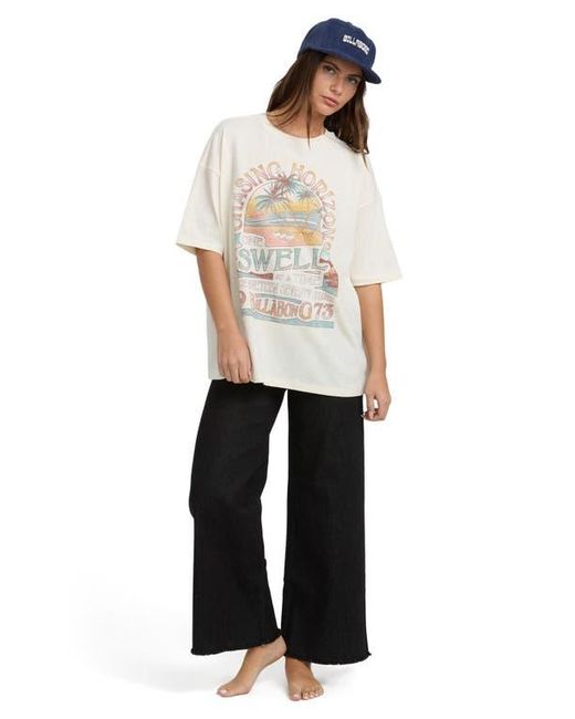 Billabong Natural The Sun Rises Oversize Cotton Graphic T-Shirt