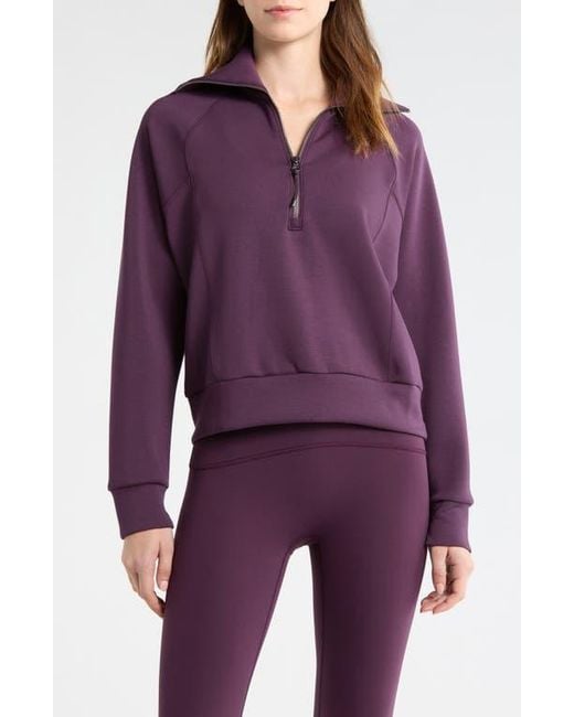 Spanx Purple Airessentials Half Zip Sweatshirt