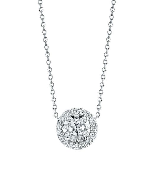 Kwiat White Sunburst Diamond Pendant Necklace