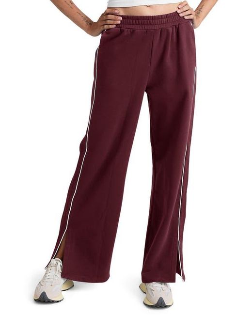 Beyond Yoga Red Piper Luxefleece Side Slit Wide Leg Pants