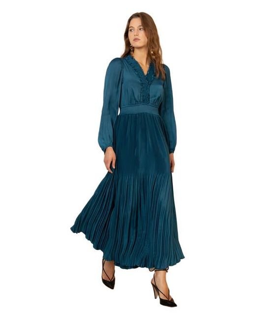 Hale Bob Blue Alisson Charmeuse Dress