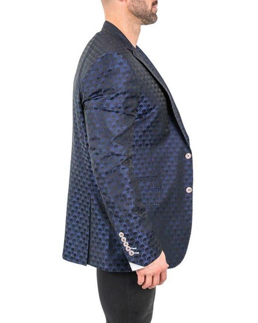 Maceoo Blue Socrate Skull Blazer for men
