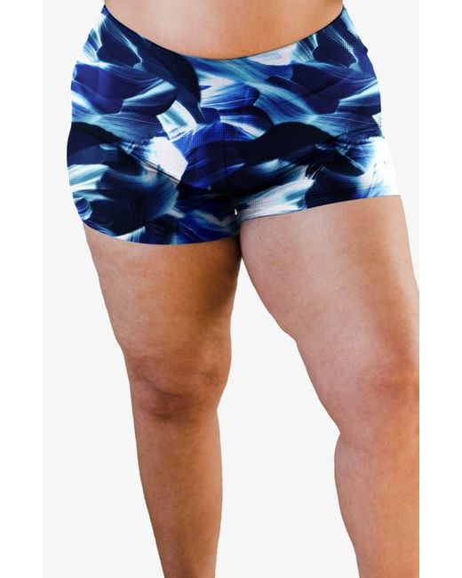 Calypsa Blue Plus Size Swim Shorts