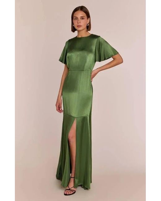 sienna cap sleeve long dress Rewritten Sienna Capped Sleeve Dress in Green