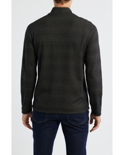 Johnston & Murphy Black Xc4 Reversible Performance Quarter Zip for men