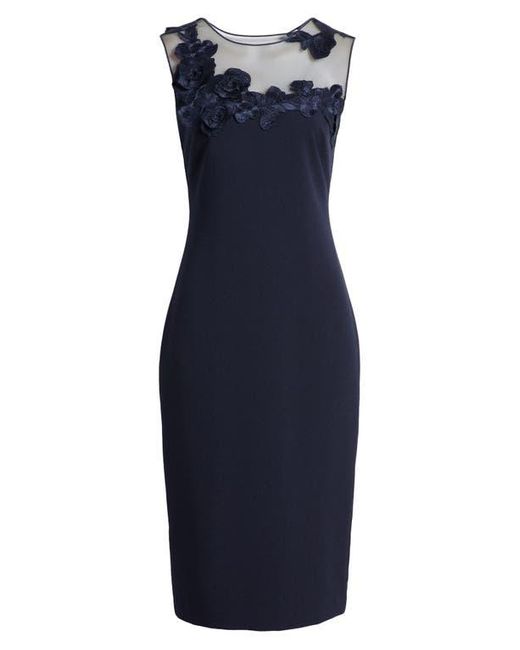 Unifi Vince Camuto Cobalt Blue Dress Vince Camuto Floral Embroidery  Signature Stretch Crepe Sheath Dress Nordstromrack
