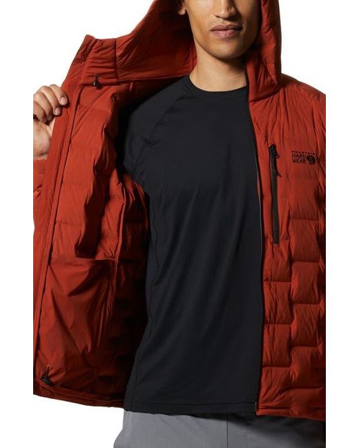 Mountain Hardwear Stretchdown 700 Fill Power Down Hooded Jacket in Red ...