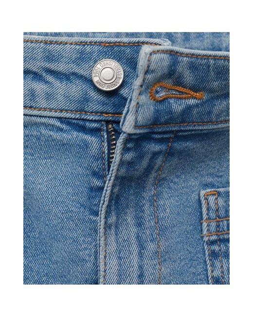 Mango Blue Flare Leg Crop Jeans With Patch Pockets