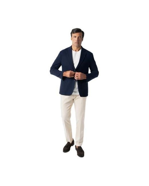 Robert Talbott Blue Wright Knit Blazer for men