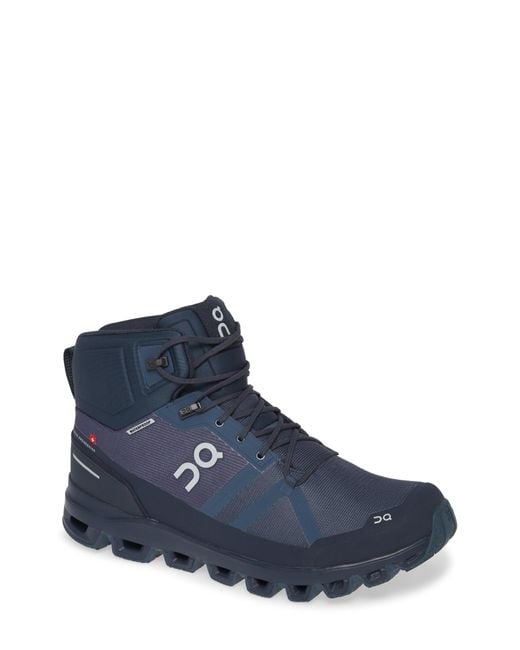 On Cloudrock Waterproof Hiking Boot in Navy/ Midnight (Blue) for Men - Lyst