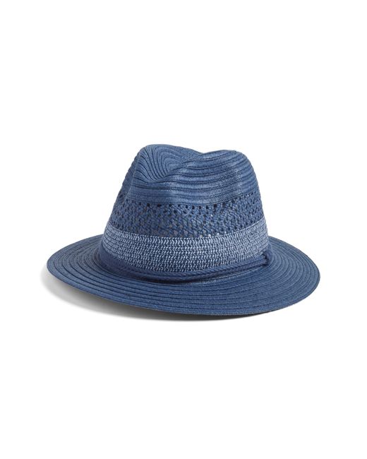 Nordstrom Blue Vented Panama Hat for men