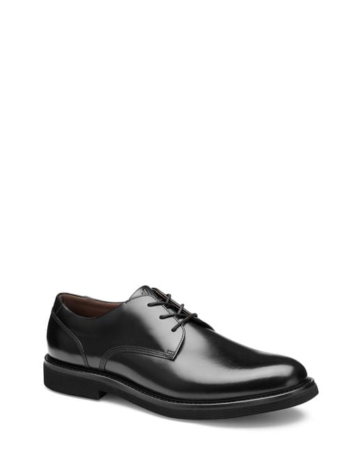 Johnston & Murphy Black Tyson Plain Toe Derby for men