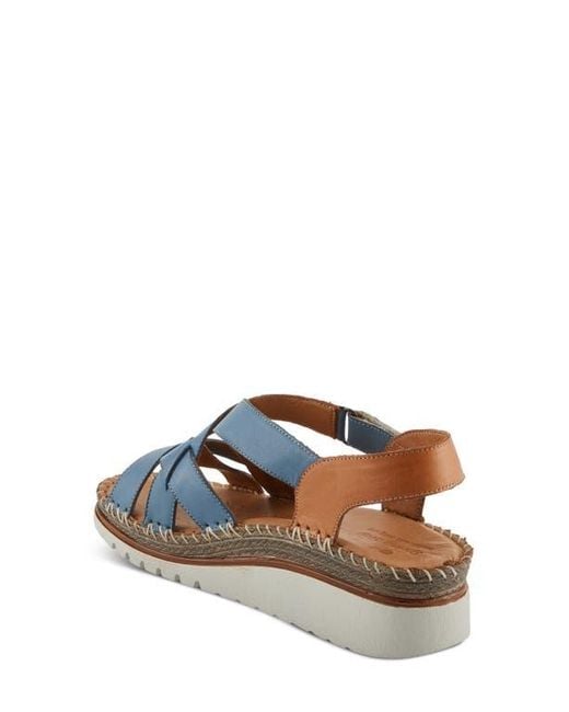 Spring Step Blue Migula Slingback Wedge Sandal