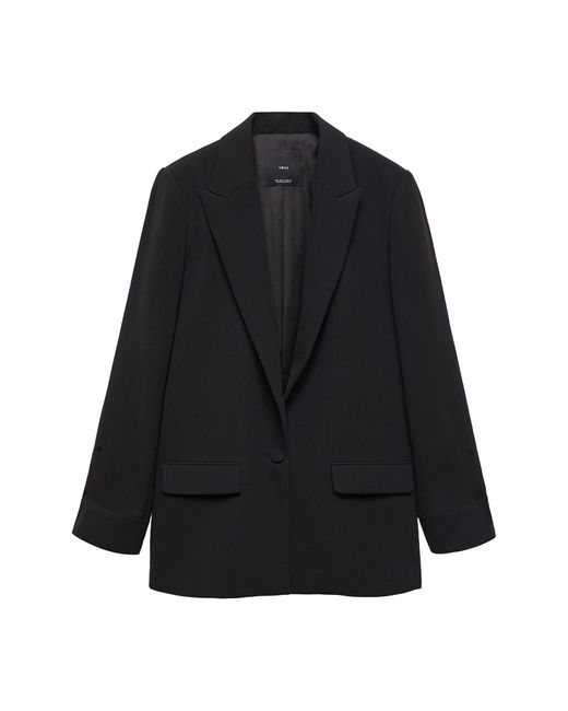 Mango Black Single Breasted Suit Blazer