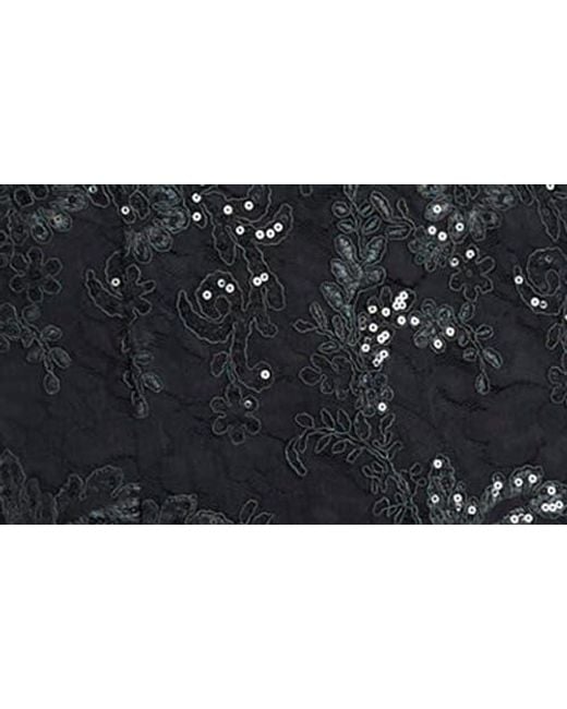 Maggy London Black Embellished Off The Shoulder Long Sleeve Gown