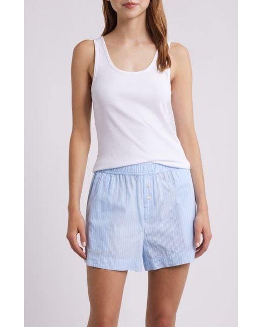 Open Edit Blue Oversize Boyfriend Boxer Shorts