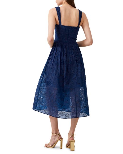 French Connection Blue Embroidered Lace Dress