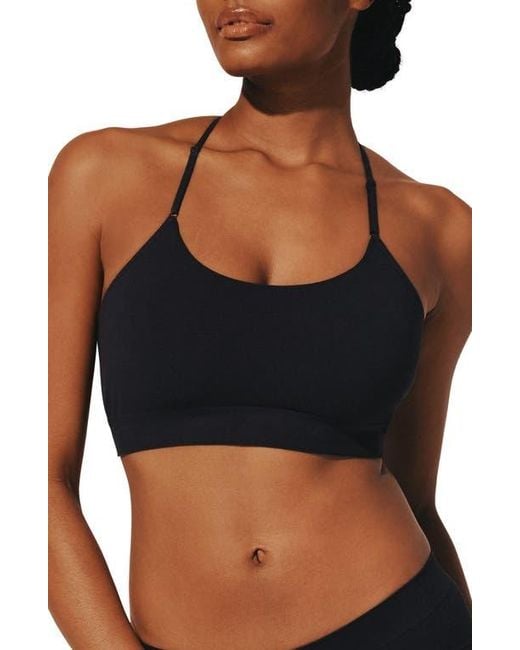 Thirdlove Black Seamless Stretch Cotton Blend Wireless Bralette