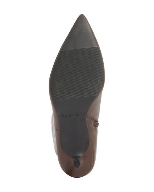 Open Edit Brown Elara Pointed Toe Knee High Boot