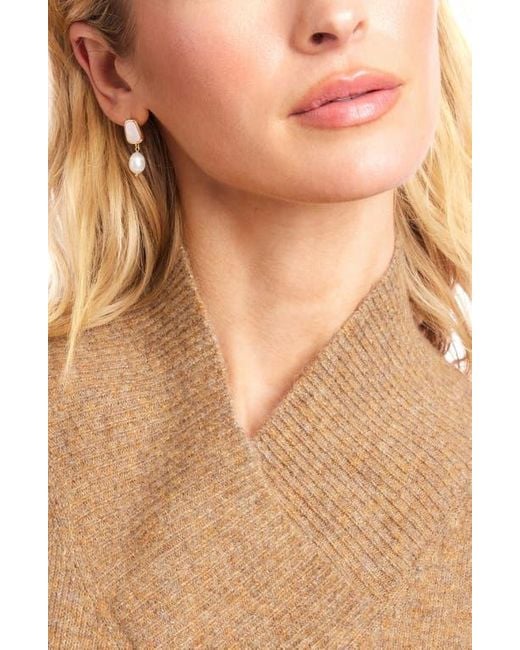 Karen Kane Blue Crossover Collar Sweater