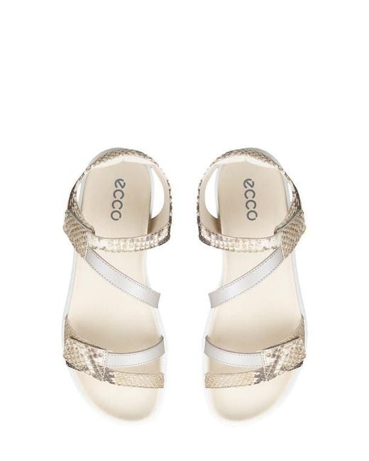 Ecco White Soft Three Strap Sandal