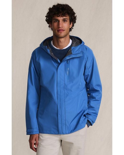Lands' End Blue Waterproof Rain Jacket for men