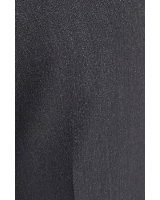 Berle Blue Self Sizer Waist Flat Front Classic Fit Wool Gabardine Trousers for men