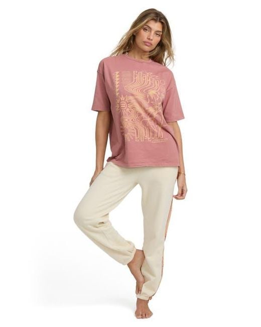 Billabong Red Surf Coalition Cotton Graphic T-Shirt