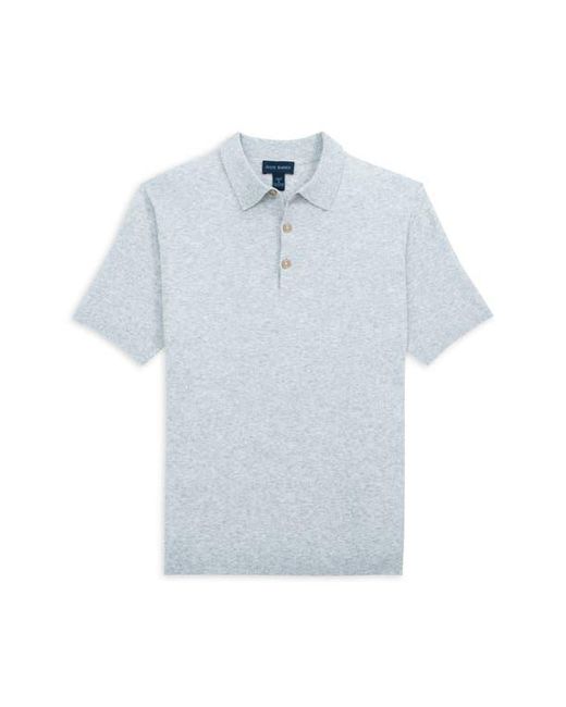 Scott Barber Blue Solid Bouclé Polo for men