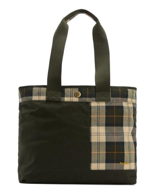 Barbour Black Mya Patchwork Cotton Tote
