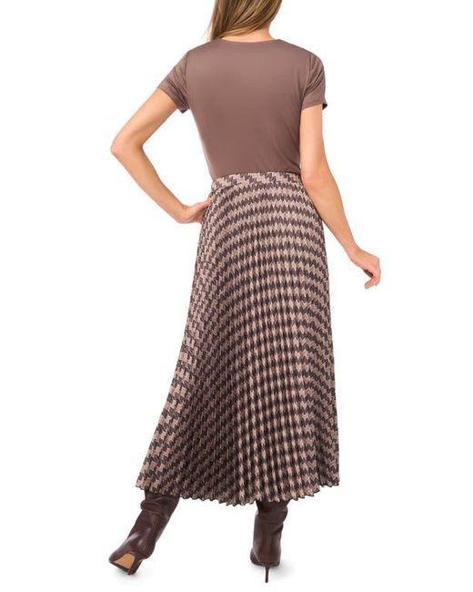 Halogen® Brown Zig Zag Pleated Skirt