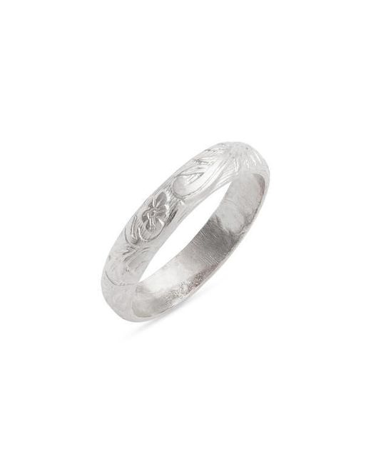 Nashelle White Slim Flora Ring